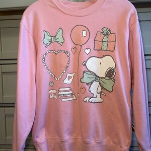Peanuts Pink Snoopy Crew Neck Sweater